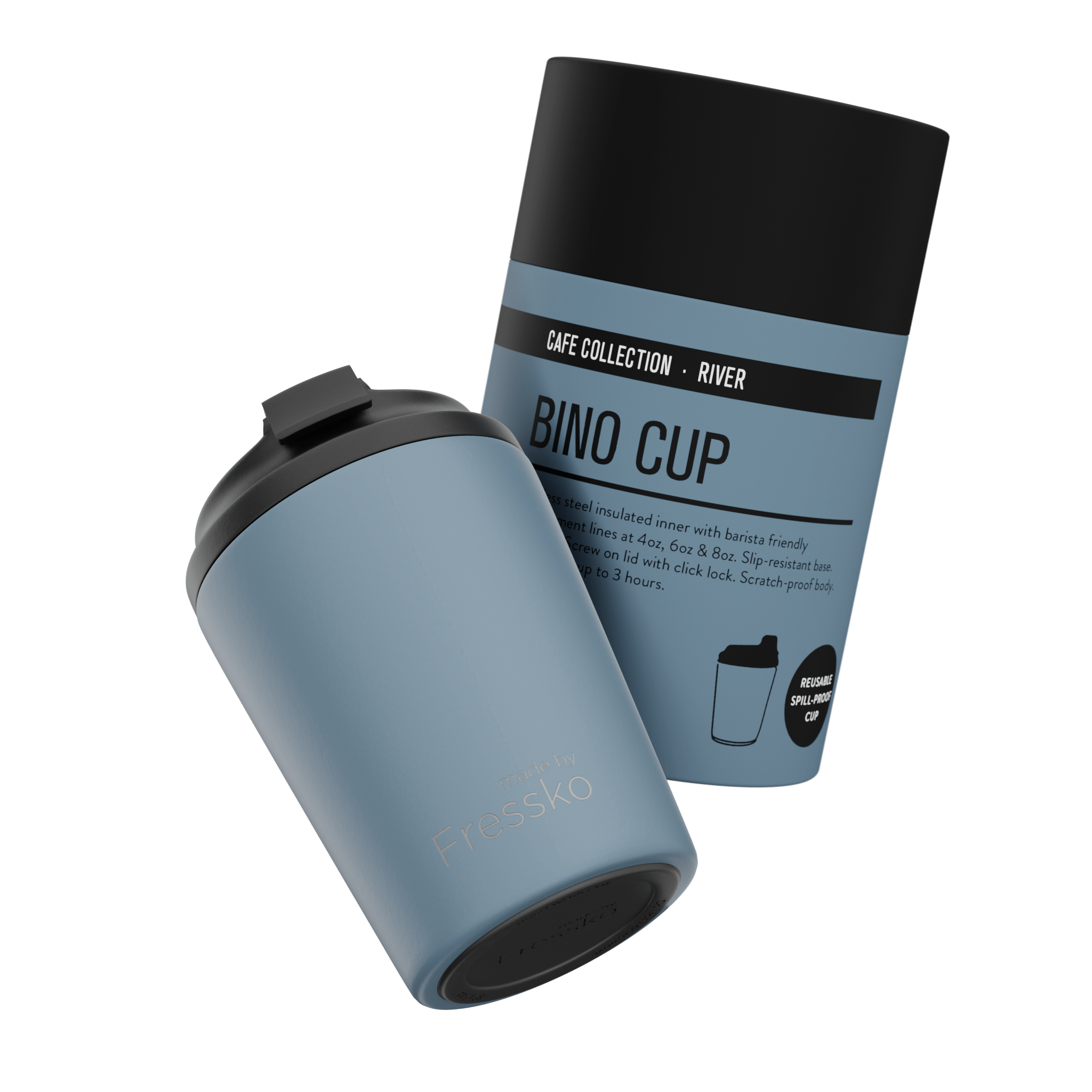 Reusable Cup | Bino 227ml/8oz - River Made By Fressko Coffee cup