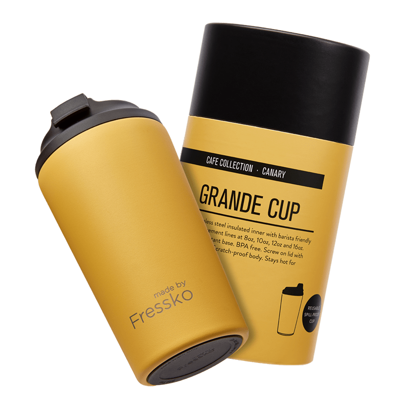 Reusable Cup | Grande 475ml/16oz - Canary Made By Fressko Coffee cup