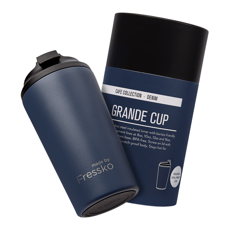 Reusable Cup | Grande 475ml/16oz - Denim Made By Fressko Coffee cup