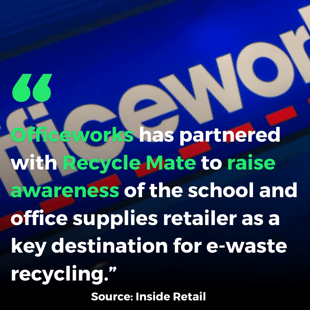 Officeworks and Recycle Mate Partnership